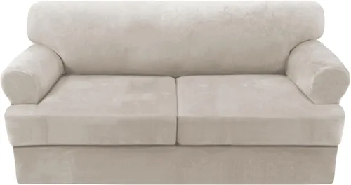 Miniatura 39 de H.VERSAILTEX Funda para sofá de 2 piezas, fundas para sillón con cojines en forma de T, funda para sofá de terciopelo grueso, protector de muebles