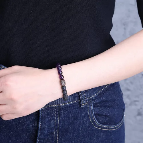 Miniatura 3 de COAI Pulsera de oración para hombre y mujer, Piedra, ónix