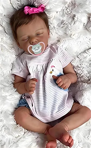 Miniatura 2 de Muñeca realista de bebé Reborn de 18 pulgadas, muñeca de niña recién nacida, vinilo de silicona suave de cuerpo completo, hecho a mano, con juego