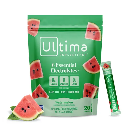 Ultima Replenisher - Bebida de electrolitos en polvo vegana, endulzada naturalmente y sin OMG, bebida hidratante adecuada para dieta cetogénica,