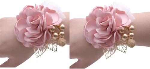 Miniatura 3 de Boutonniere de satén para hombre, diseño de flores de novia para boda, fiesta de graduación, 2 unidades, color burdeos