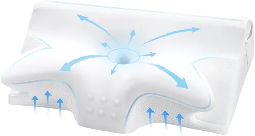 Miniatura 8 de Almohada cervical eficaz para aliviar el dolor para dormir, almohadas de espuma viscoelástica para apoyo del cuello, almohada lateral de contorno