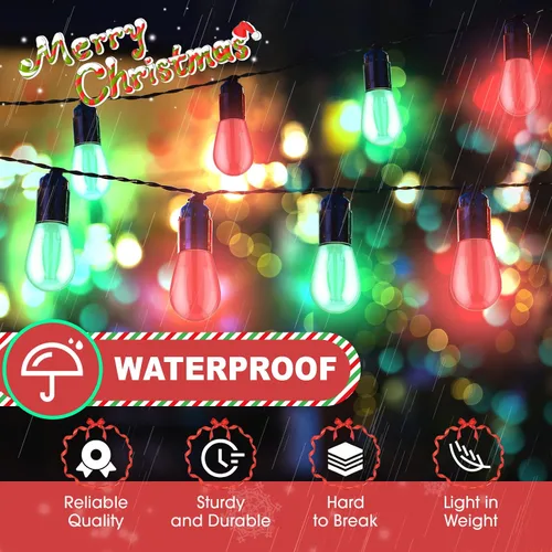 Miniatura 4 de 25 unidades de bombillas LED S14 rojas y verdes de 2W con base E26, bombillas de Navidad de colores rojo y verde, bombillas de cadena