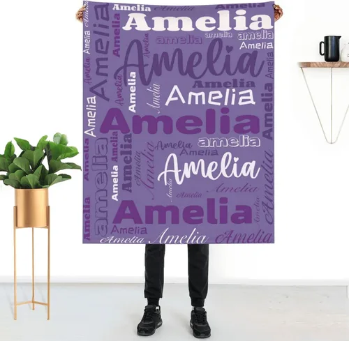 Miniatura 14 de Mantas personalizadas con nombre para niños, mantas de bebé personalizadas para niñas y niños con nombre, mantas de bebé personalizadas con nombre