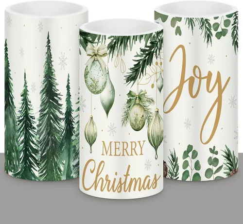 Miniatura 11 de Retisee 3 piezas de velas de Navidad sin llama estilo granja con control remoto, velas LED operadas a batería estilo rústico, decoración de Navidad