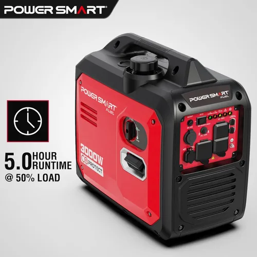 Miniatura 6 de PowerSmart Generador portátil del inversor de 3000 vatios accionado a gas, silencioso para acampar