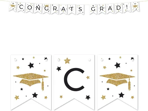 Miniatura 44 de Andaz Press Colección de fiesta de graduación con purpurina blanca y dorada, tarjetas de juego de adivinanzas de caramelos, paquete de 30, Tarjetas