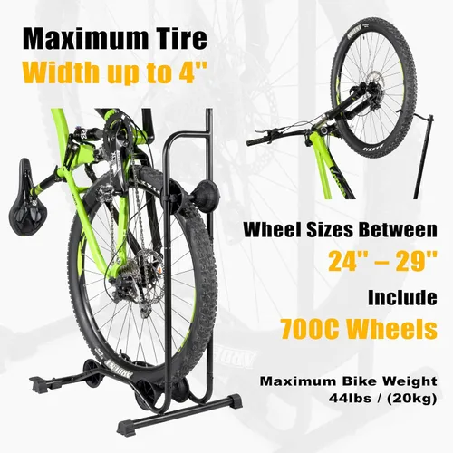 Miniatura 2 de CyclingDeal Soporte vertical para bicicleta – Estante de estacionamiento de piso ajustable vertical y horizontal de alta calidad para bicicletas