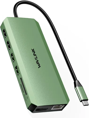 Miniatura 11 de WAVLINK Estación de acoplamiento USB C con monitor dual para portátil Dell/Lenovo/HP/XPS, adaptador multipuerto USB-C Hub Dongle Dock con 2 HDMI