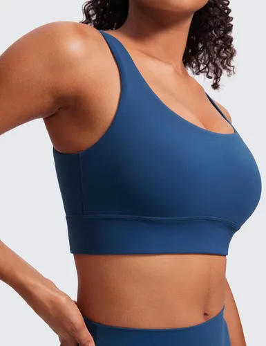 Miniatura 82 de CRZ YOGA Butterluxe - Brasier deportivo con espalda en U para mujer, cuello redondo, acolchado, de bajo impacto, para yoga, entrenamiento