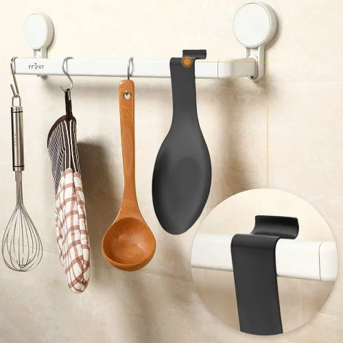 Miniatura 4 de Soporte de cuchara de acero inoxidable para encimera de cocina, utensilios de cocina, soporte para cucharón para estufa, resistente a la corrosión
