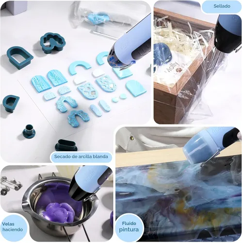 Miniatura 7 de Pistola de calor LET’S Resin para manualidades, pistola de aire caliente de 350W con calentamiento rápido y doble temperatura (249°C~400°C)
