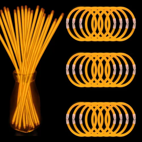 Miniatura 9 de 300 pulseras y collares verdes que brillan en la oscuridad a granel con conectores de 8 pulgadas, barras luminosas de neón para Hawii, carnaval