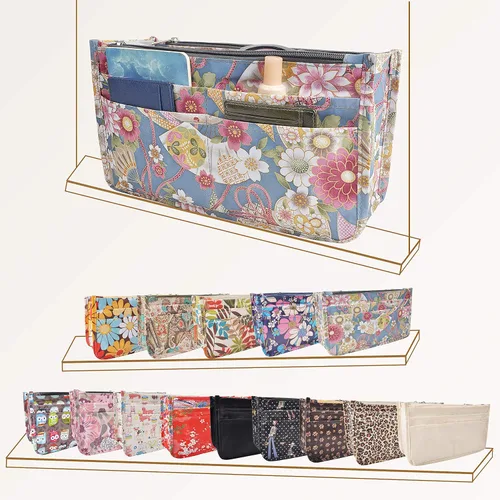 Miniatura 79 de Bolso de mano estilo cartera de Vercord para mujer con organizador incorporado, estampado bien definido, con manijas y cremallera, tamaño 2