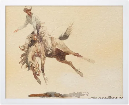 Miniatura 42 de Poster Master Póster de Rodeo marrón – Estampado retro de vaquero sobre caballo – Arte de vaquero – Arte occidental – Arte del salvaje oeste