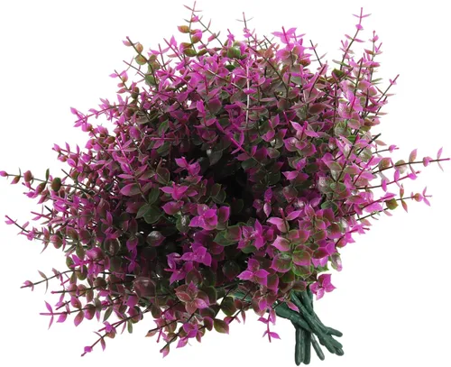 Miniatura 44 de RECUTMS - Flores artificiales, plantas artificiales, resisten los rayos ultravioleta, arbustos sintéticos, para interior y exterior, maceta