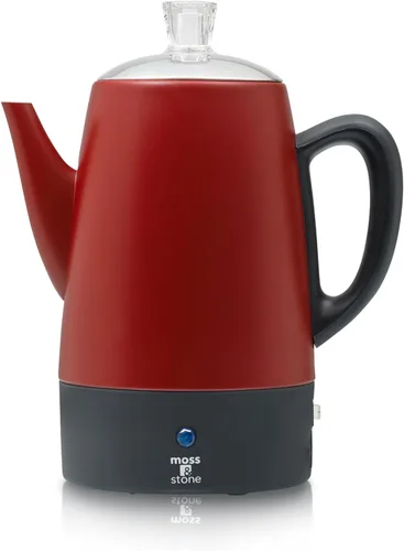 Miniatura 10 de Precolador de café eléctrico Moss & Stone - Cuerpo con tapas de acero inoxidable, cafetera, olla eléctrica, capacidad de 10 tazas