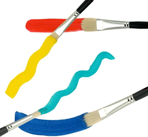 Miniatura 3 de Creative Mark Powercryl Ultimate - Pinceles de pintura acrílica, Filbert #4, pinceles de pintura para artistas, 3 diámetros de filamento de cabello