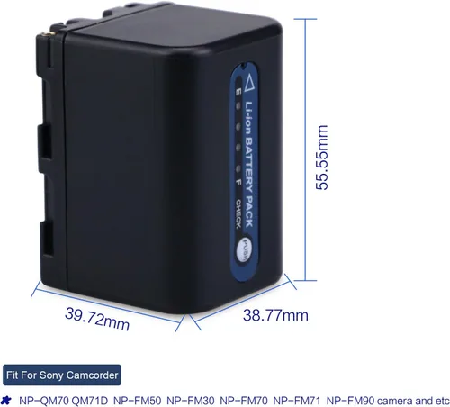 Miniatura 2 de melasta Batería de iones de litio NP-QM71 de 7.2V 3000mah compatible con cámara Sony Camcorder NP-QM70 QM71D NP-FM50 NP-FM30 NP-FM70 NP-FM71 NP-FM90