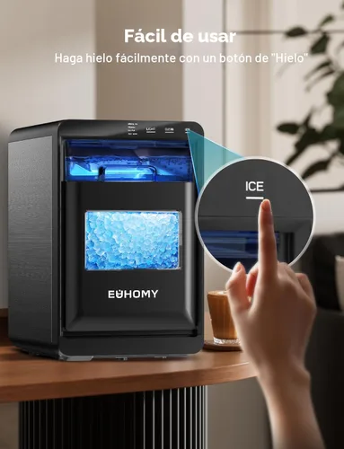 Miniatura 4 de EUHOMY - Fabricador de hielo para encimera de pepitas, máquina de hielo de 40 libras/24 horas, autolimpieza, fabricador de hielo sónico de encimera