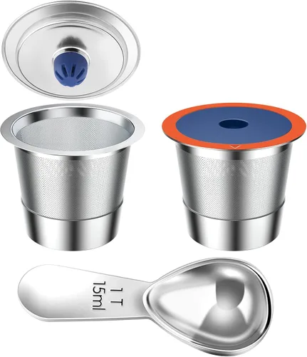 Tazas reutilizables de acero inoxidable K Cups para Keurig 2.0 y 1.0, cápsulas de café reutilizables para cafetera Keurig, paquete de 2 tazas K Cups