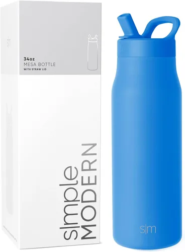 Miniatura 46 de Simple Modern Botella de agua con tapa de pajilla Termo de acero inoxidable aislado Botellas de agua reutilizables para viajes para gimnasio