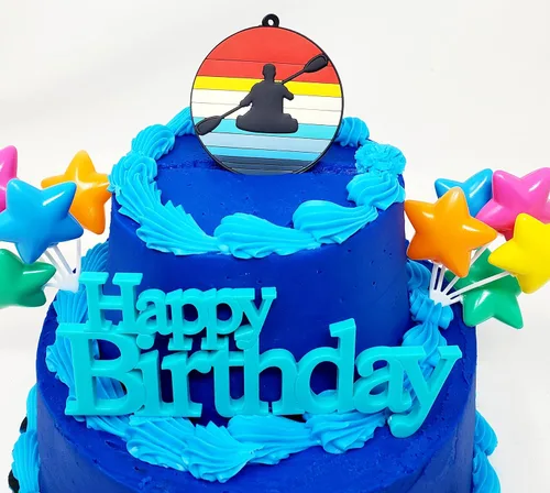 Miniatura 3 de Juego de decoración para pastel de cumpleaños con temática de kayak de 7 piezas para kayak