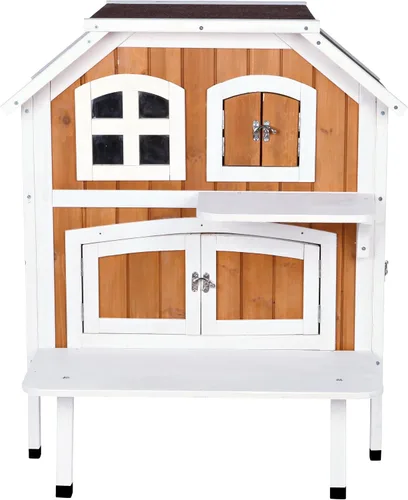 Miniatura 7 de TRIXIE Casa para gatos con balcón, casa elevada para gatos, refugio resistente a la intemperie, ideal para gatos y perros pequeños, 17.5 x 17.5 x