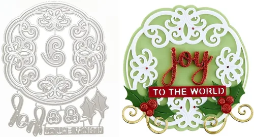 Troqueles de metal de Navidad al mundo para hacer tarjetas, plantillas de corte para álbumes de recortes, álbum de fotos, papel decorativo,