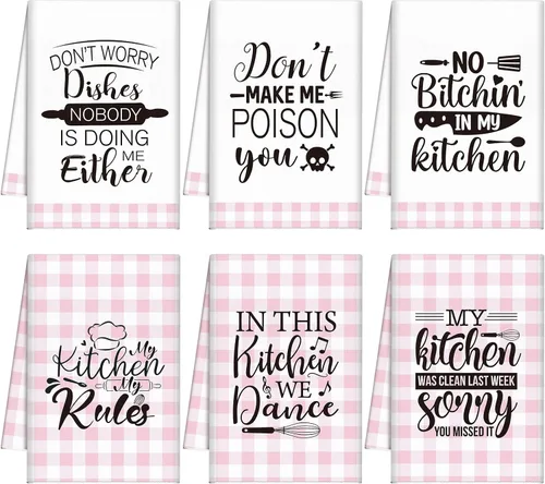 Miniatura 15 de Bencailor Juego de 6 Paños de Cocina de Plátanos Negros y Blancos Decorativos Toallas de Mano para Platos Absorbentes de Secado Rápido Toallas de Té