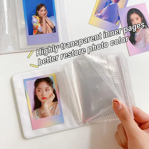 Miniatura 5 de Mini álbum de fotos de 40 bolsillos, soporte para tarjetas fotográficas Kpop de 3 pulgadas, carpeta pequeña para tarjetas fotográficas, carpeta