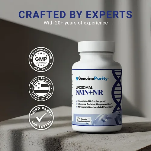 Miniatura 6 de Suplemento liposomal NMN + NR - 60 cápsulas veganas para apoyar la salud celular, la energía y los niveles de NAD+ - Fabricado en Estados Unidos