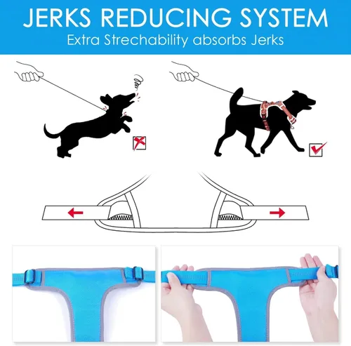 Miniatura 5 de ThinkPet Arnés deportivo transpirable, antitirones para perro, con asa, arnés reflectante y ajustable para perros medianos o grandes, clip trasero