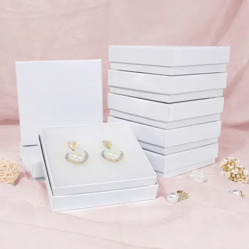 Miniatura 8 de cajas de regalo de joyería, paquete de 20 cajas de regalo pequeñas con tapas para collar, anillo, pulsera, aretes, caja de exhibición, caja