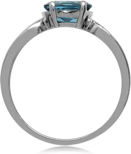 Miniatura 3 de Silvershake 8x6mm Oval Shape White Gold Plated 925 Sterling Silver Solitaire Ring