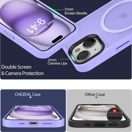 Miniatura 99 de Fuerte magnético para iPhone 11, compatible con Magsafe, [resistente a caídas de 13 pies] Funda trasera translúcida mate con sensación de piel