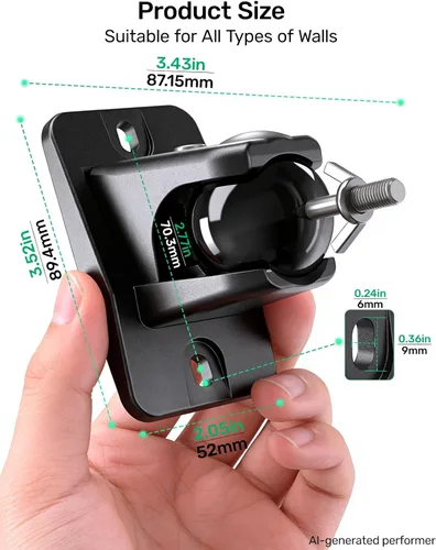 Miniatura 8 de Soporte de pared para altavoz trasero de sonido envolvente, soporte de montaje de techo para satélite universal, se adapta a orificio de cerradura