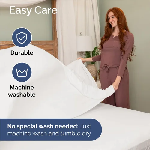 Miniatura 7 de Juego de sábanas de 4 piezas tamaño completo - Cómodas, transpirables y refrescantes - Ropa de cama de lujo hotelero para mujeres, hombres, niños