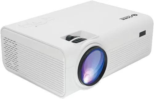 Mini proyector LCD de cine en casa de 150 pulgadas, tamaño ajustable, altavoces integrados, compatible con TV Stick, Smartphone, consolas de juegos,