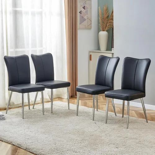 Miniatura 24 de Dining Chairs Set of 6,Kitchen Chairs with Leather Cushions,Modern Dining Chairs with Gold Metal Frame,Dinner Chairs for Kitchen & Dining Room and
