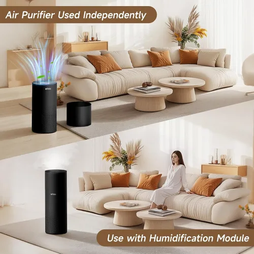 Miniatura 6 de Afloia Humidificador y purificador de aire en uno, combo de purificador de aire y humidificador evaporativo para el hogar, limpiador de aire