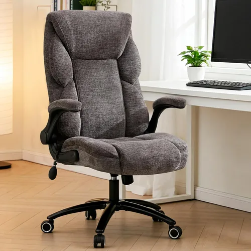 Miniatura 9 de Silla ergonómica de oficina para juegos, cómoda, silla de escritorio de cuero transpirable con soporte lumbar y soporte para la espalda, cómoda Beige