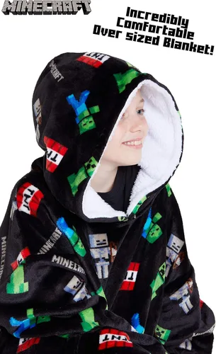 Miniatura 7 de Minecraft Manta de gran tamaño con capucha para niños, manta de forro polar para niños y adolescentes