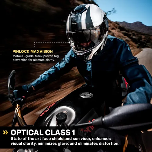Miniatura 3 de ScorpionEXO Eclipse - Casco de motocicleta de cara completa con escudo listo para Pinlock, bolsillos para altavoces listos para Bluetooth, serie