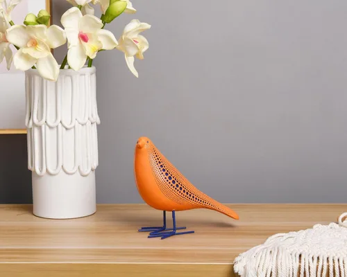 Miniatura 7 de Quoowiit Figura de pájaro, escultura moderna y estatuas para decoración del hogar, estatuas de animales para estantería, mesa, entrada, chimenea