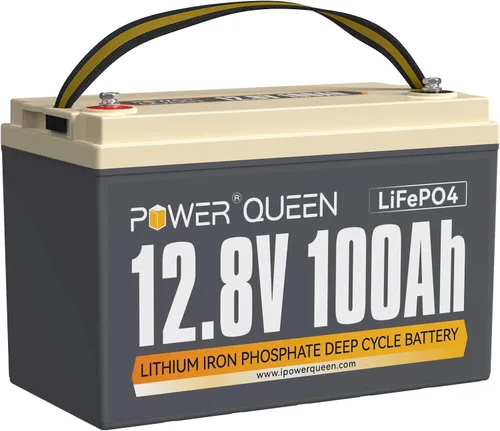 Miniatura 13 de Power Queen - Batería de 12V 100Ah LiFePO4, función mejorada de corte de baja temperatura, BMS de 100A incorporado, celda de batería de grado A
