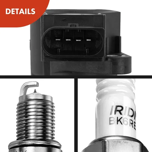 Miniatura 8 de A-Premium Juego de 6 bobinas de encendido y bujías de iridio compatibles con Mercedes-Benz C230 C250 C280 E280 E300 E350 y Dodge Freightliner Negro