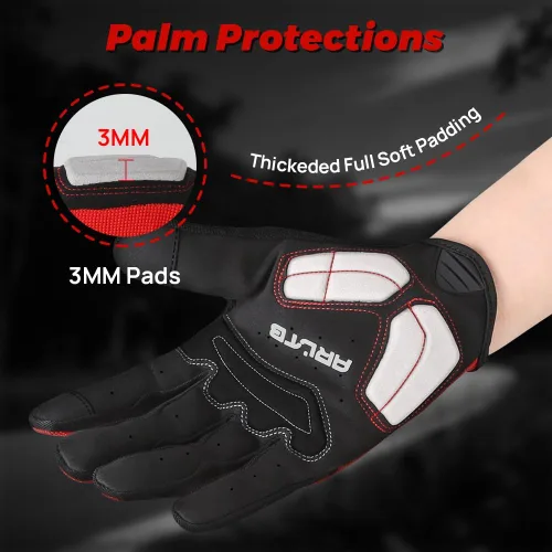 Miniatura 4 de guantes para bicicleta, 3 tamaños, 3 colores, guantes para ciclismo, bicicleta, mitones de dedo completo, acolchados, transpirables, ligeros