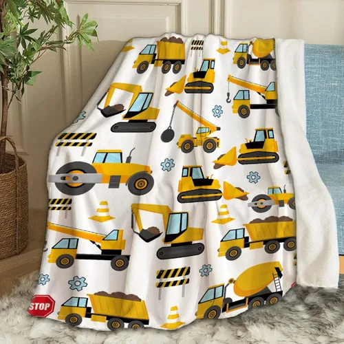 Miniatura 35 de Manta de Bebé Personalizada Camiones de Construcción Personalizados Camión Volquete Mantas con Nombre para Niños, Niñas y Pequeños Manta Suave
