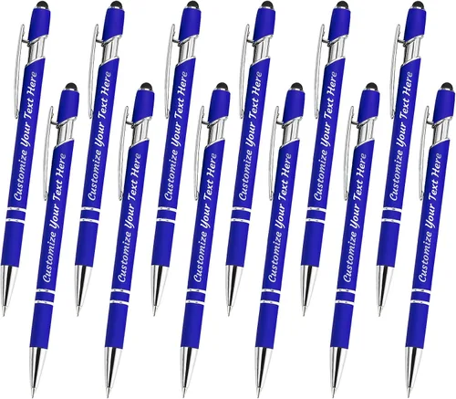 Miniatura 73 de 12 bolígrafos personalizados a granel, bolígrafos personalizados con grabado personalizado con nombre o texto, regalo ideal de aniversario